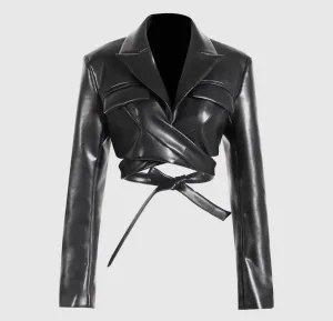 YaYa Crop Leather Jacket